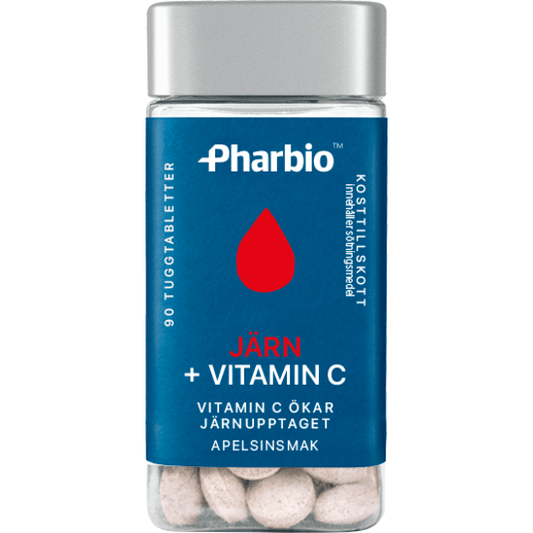 Pharbio Järn + Vitamin C 90 tuggtablett