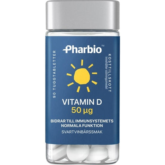 Pharbio Vitamin D 50 µg 90 tuggtabletter